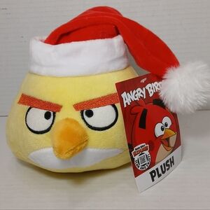 Angry Birds Yellow Chuck Santa Hat Christmas Plush 2025 Rovio 5” NWT